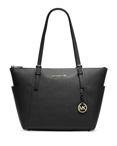 michael kors jet set logo tote black uk|michael kors jet set saffiano.